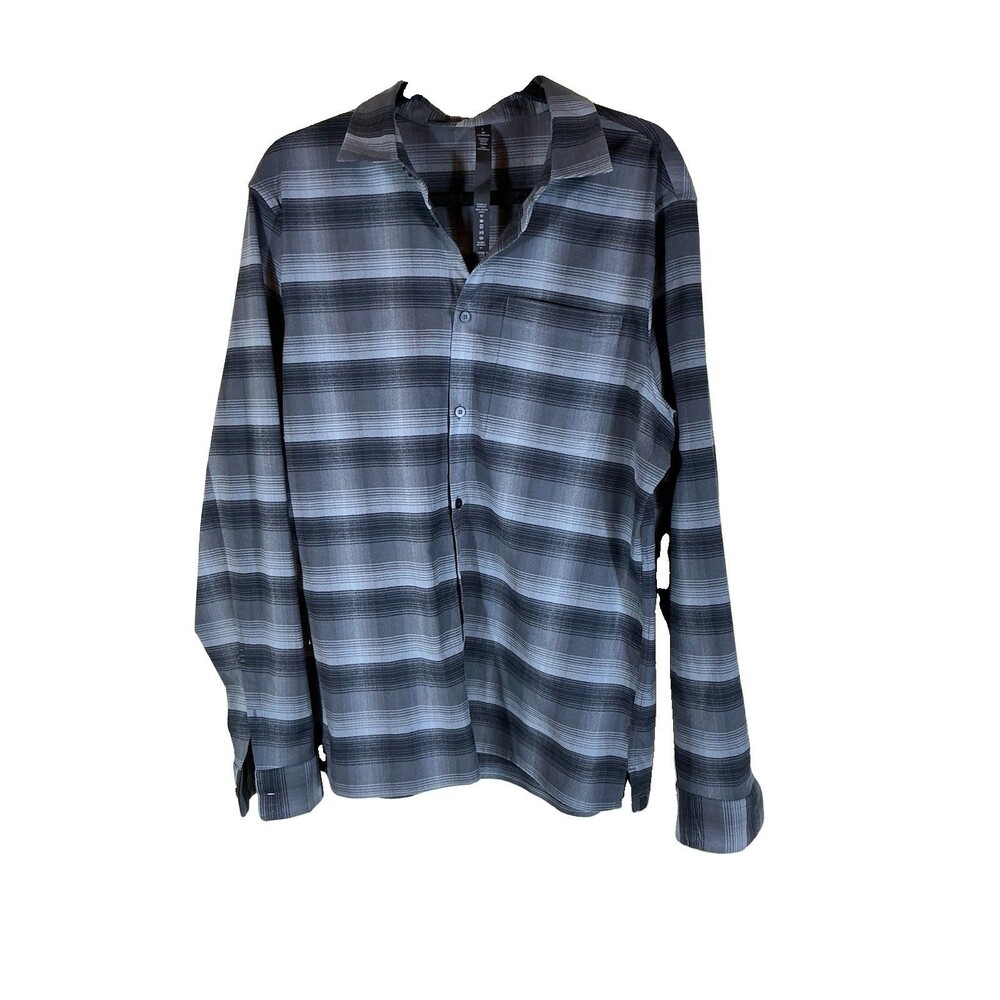 Lululemon Large Men’s Gray Black Flannel L Long Sleeve Performance